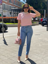 T-shirt Colletto Strass