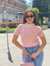 T-shirt Colletto Strass