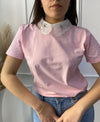T-shirt Colletto Strass