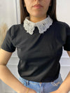 T-shirt Colletto Strass